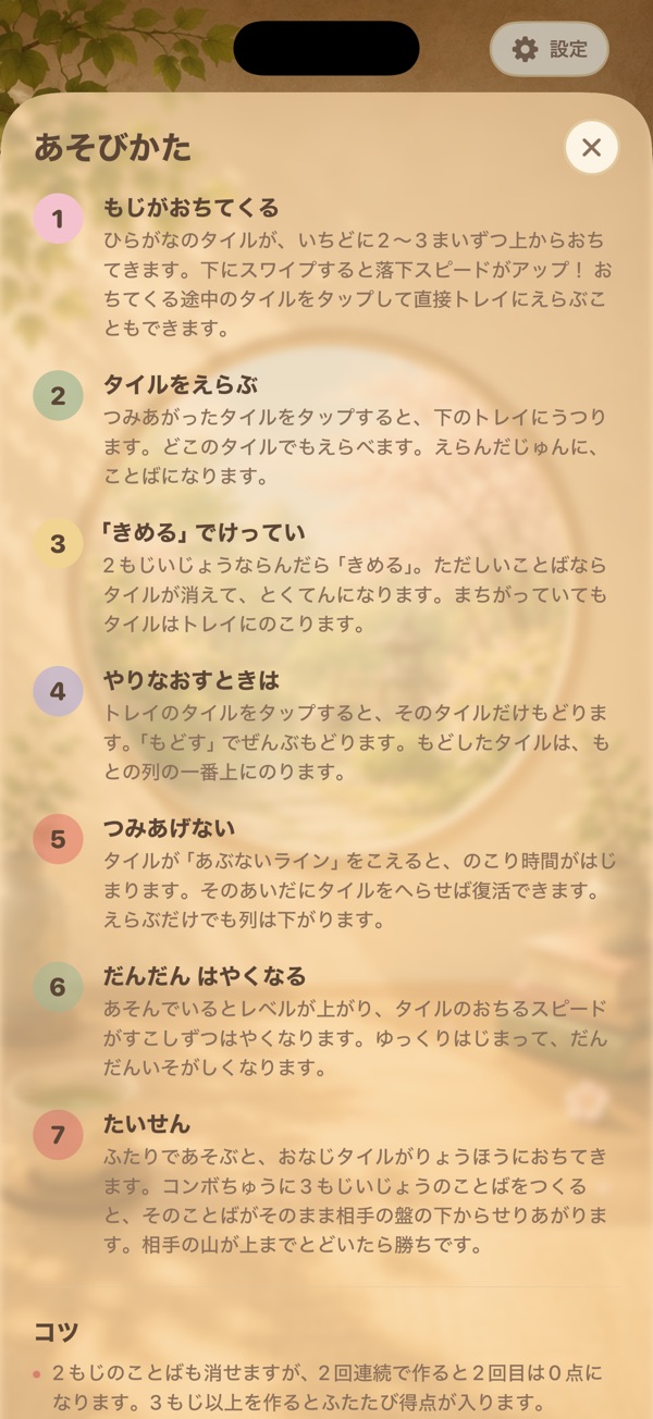 あそびかたの説明
